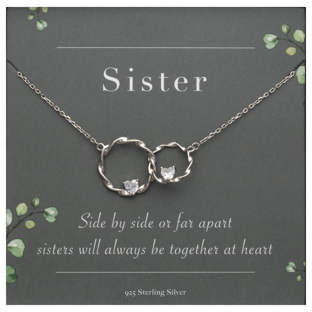 Sterling Silver Interlocking Circle Necklace Eleg… - image 1